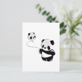 Panda met ballon briefkaart (Staand voorkant)