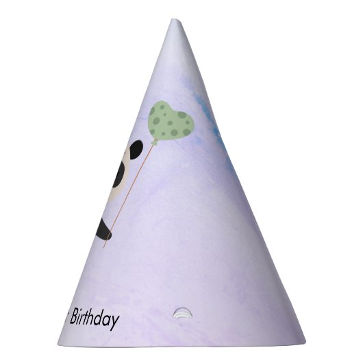 Panda met ballon en snoep, Verjaardag Feesthoedjes (Rechts)