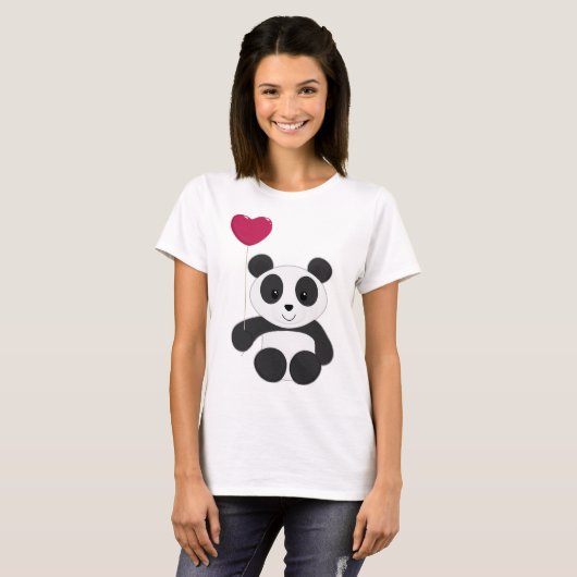 Panda met ballon t-shirt (Voorkant volledig)