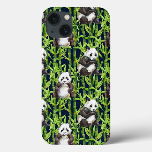 Panda Met Bamboe Aquarelpatroon Case-Mate iPhone Case (Achterkant)