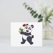 Panda met Bamboe Bloem Briefkaart (Staand voorkant)