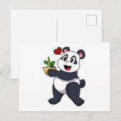Panda met Bamboe Bloem Briefkaart (Voorkant / Achterkant)