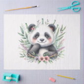 Panda met bamboe bloemige waterverf tissuepapier (Craft)