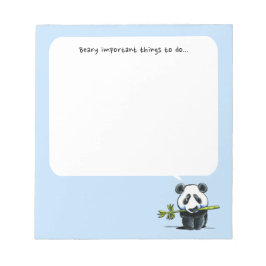 Panda met Bamboe om Pad Blue te doen Notitieblok
