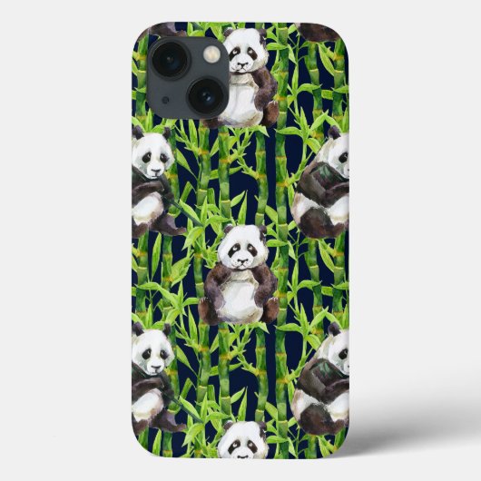 Panda met Bamboe Waterverf Patroon Case-Mate iPhone Case (Achterkant)