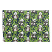 Panda met Bamboe Waterverf Patroon Kussensloop (Achterkant-Rechts)