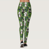 Panda met Bamboe Waterverf Patroon Leggings (Achterkant)