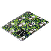 Panda met Bamboe Waterverf Patroon | Monogram Notitieboek (Linkerzijde)