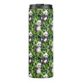 Panda met Bamboe Waterverf Patroon | Monogram Thermosbeker (Achterkant)