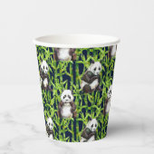Panda met Bamboe Waterverf Patroon Papieren Bekers (Voorkant)