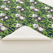 Panda met Bamboe Waterverf Patroon Sherpa Deken (3/4)