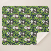 Panda met Bamboe Waterverf Patroon Sherpa Deken (Voorkant (horizontaal))