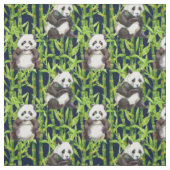 Panda met Bamboe Waterverf Patroon Stof (Swatch)