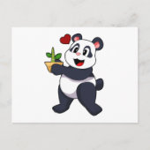 Panda met bamboebloem briefkaart (Voorkant)