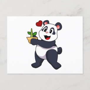 Panda met Bamboevloer Briefkaart