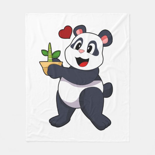 Panda met Bamboevloer Fleece Deken (Voorkant)