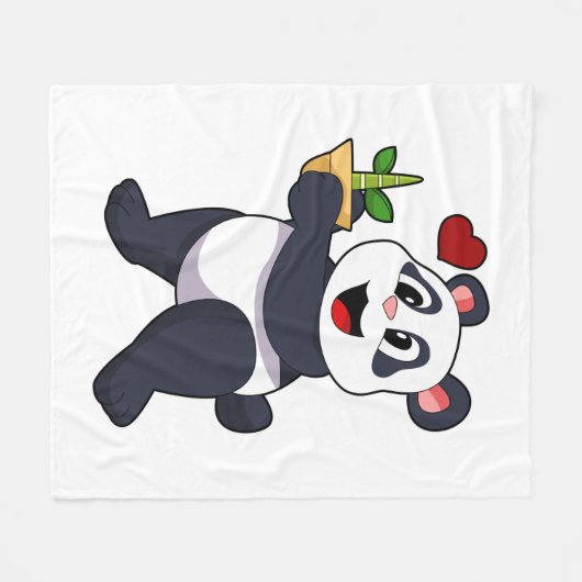 Panda met Bamboevloer Fleece Deken (Voorkant (Horizontaal))