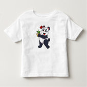 Panda met Bamboevloer Kinder Shirts (Voorkant)