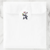 Panda met Bamboevloer Ronde Sticker (Tas)