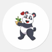 Panda met Bamboevloer Ronde Sticker (Voorkant)