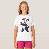 Panda met Bamboevloer T-shirt (Voorkant volledig)