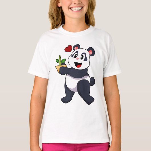Panda met Bamboevloer T-shirt (Voorkant)