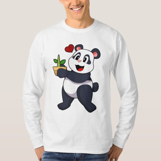 Panda met Bamboevloer T-shirt (Voorkant)