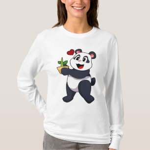 Panda met Bamboevloer T-shirt