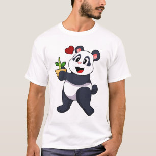 Panda met Bamboevloer T-shirt