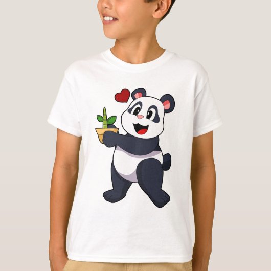Panda met Bamboevloer T-shirt (Voorkant)