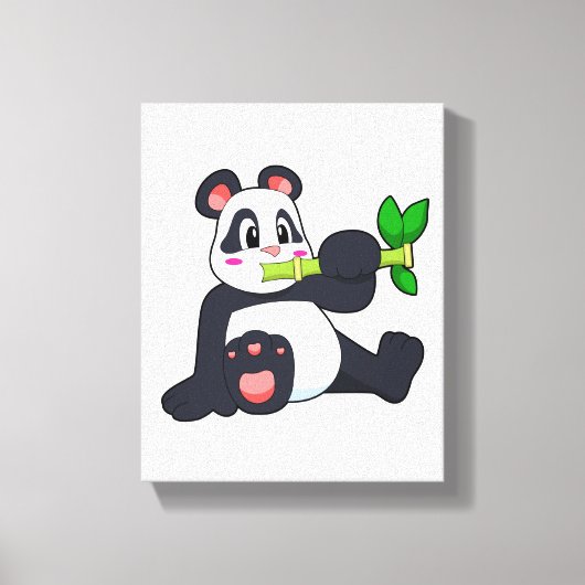 Panda met Bamboo Canvas Afdruk (Voorkant)