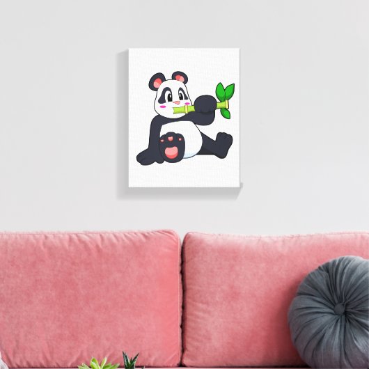 Panda met Bamboo Canvas Afdruk (Insitu (Woonkamer))