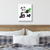 Panda met Bamboo Canvas Afdruk (Insitu (Slaapkamer))