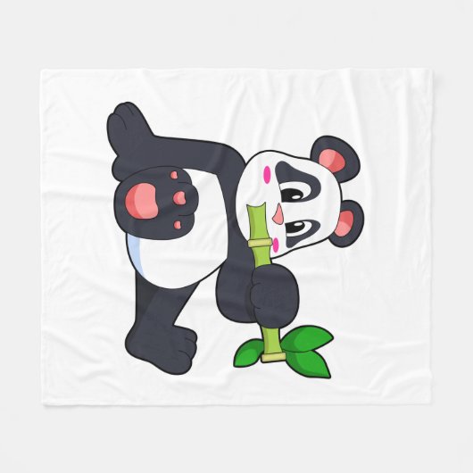 Panda met Bamboo Fleece Deken (Voorkant (Horizontaal))