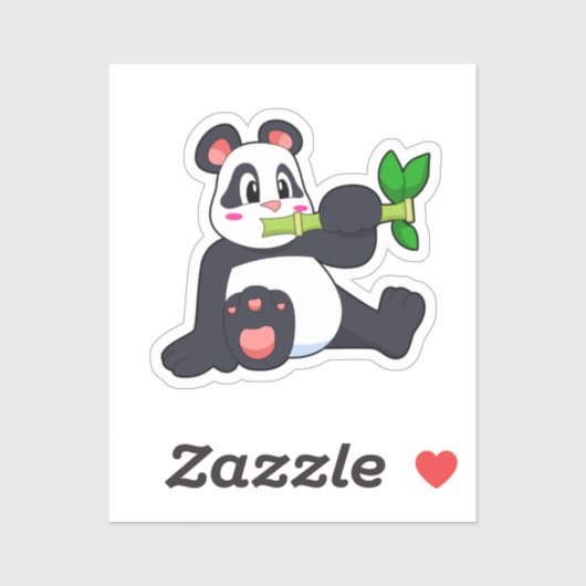 Panda met Bamboo Sticker (Vel)