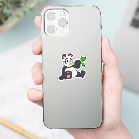 Panda met Bamboo Sticker (Telefoon)