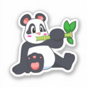 Panda met Bamboo Sticker (Voorkant)