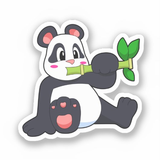 Panda met Bamboo Sticker (Voorkant)