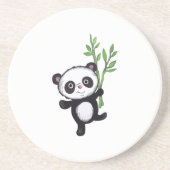 PANDA MET BAMBOO ZANDSTEEN ONDERZETTER (Voorkant)