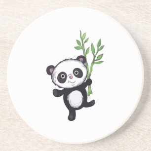 PANDA MET BAMBOO ZANDSTEEN ONDERZETTER