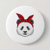Panda met Bandana Ronde Button 7,6 Cm (Voorkant)