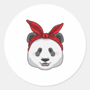 Panda met Bandana Ronde Sticker