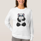 Panda met beker koffie t-shirt (Voorkant)