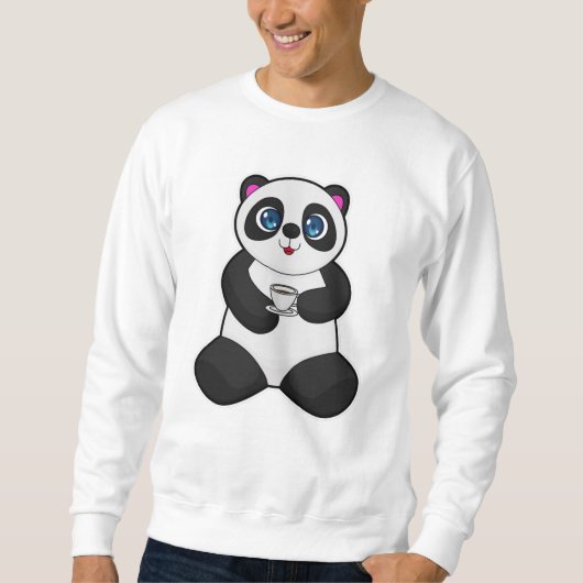 Panda met beker koffie trui (Voorkant)