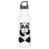 Panda met beker koffie waterfles  (Voorkant)
