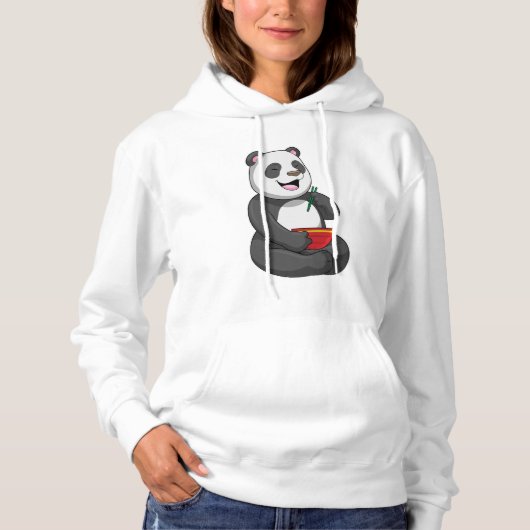 Panda met Bowl Ramen Hoodie (Voorkant)