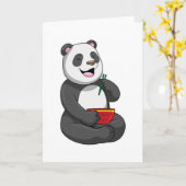 Panda met Bowl Ramen Kaart (Gele Bloem)