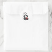 Panda met Bowl Ramen Ronde Sticker (Tas)