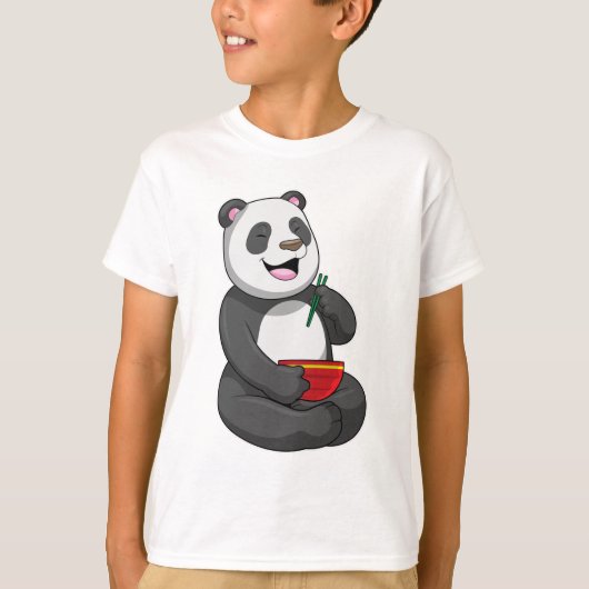 Panda met Bowl Ramen T-shirt (Voorkant)