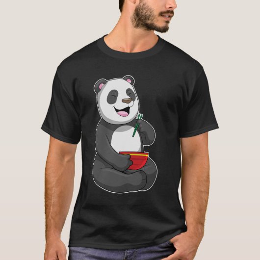 Panda met Bowl Ramen T-shirt (Voorkant)